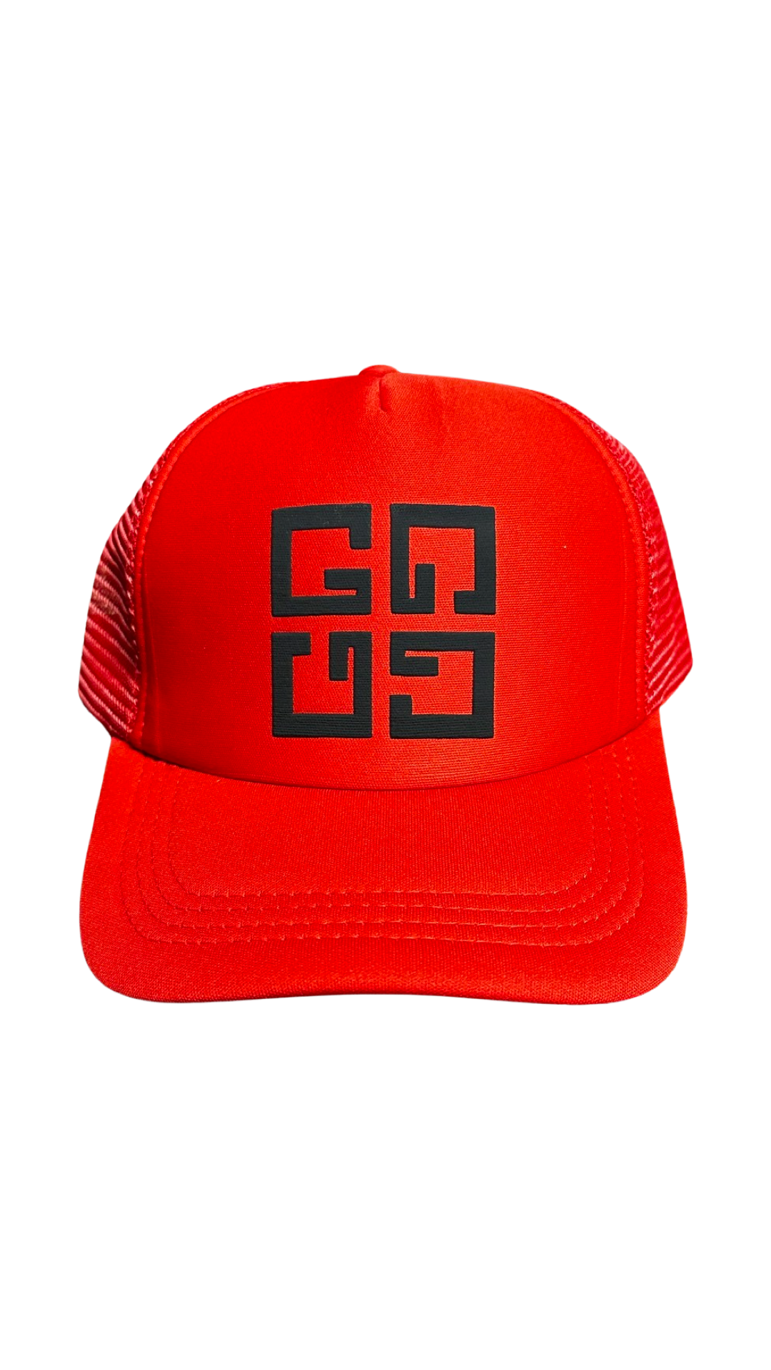 Red signature hat