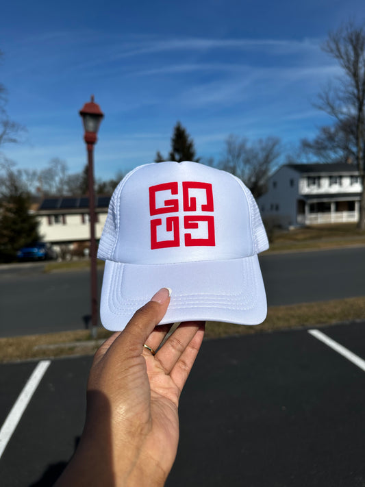 White and red 4G logo hat