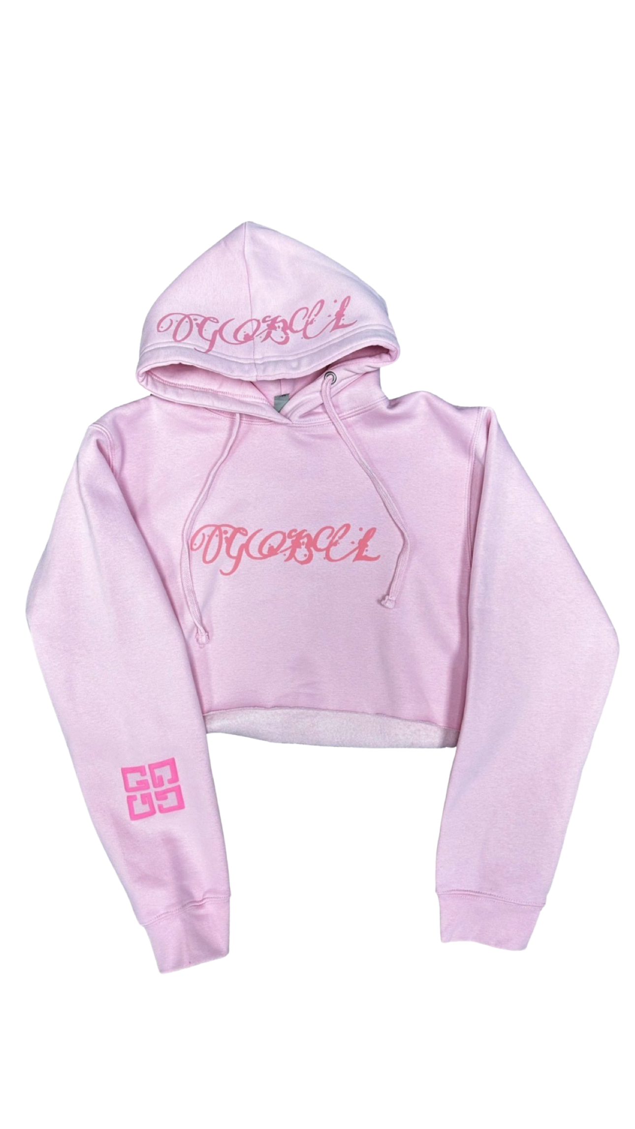 Pink GBL cropped hoodie