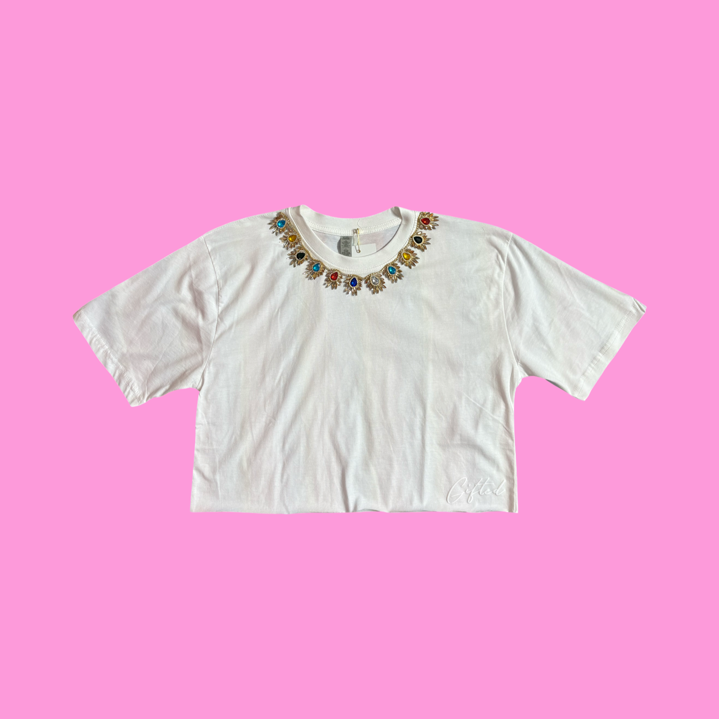 Gemstone collar shirt
