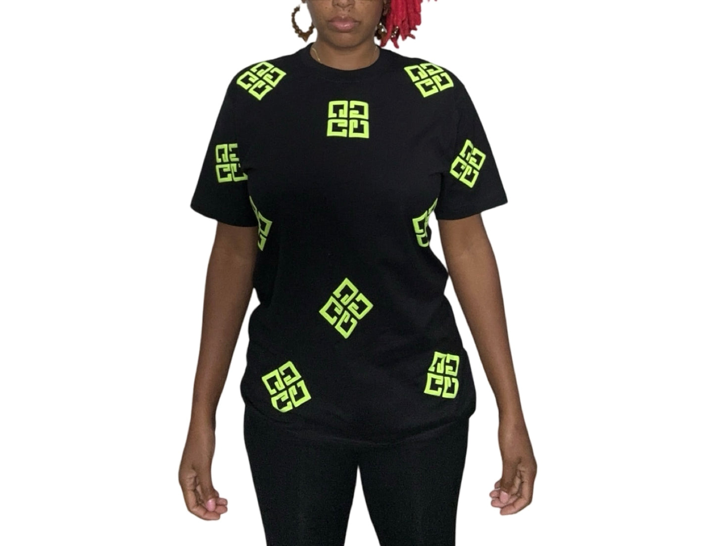 Black and lime green 4G t shirt