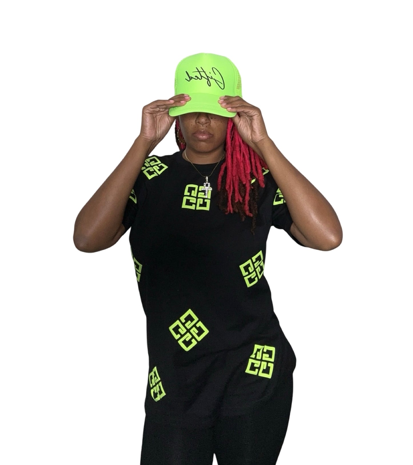 Black and lime green 4G t shirt