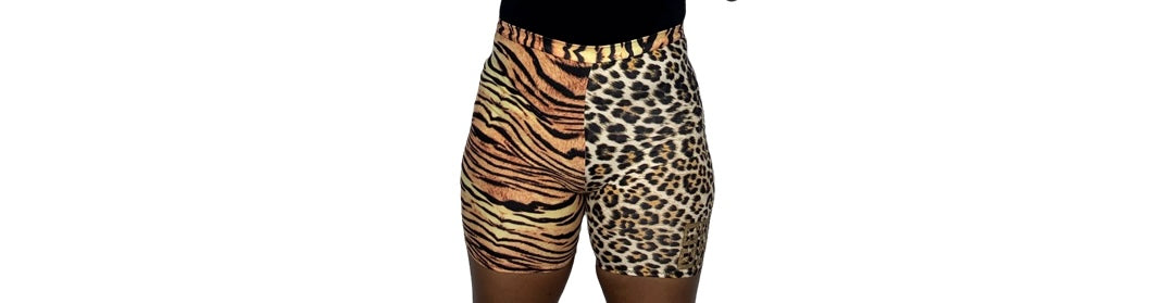 Leopard/tiger biker shorts