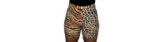 Leopard/tiger biker shorts