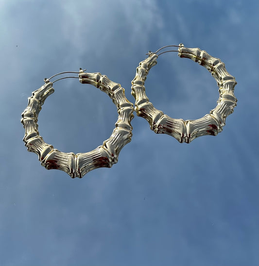 Classic bamboo earrings featuring a unique bamboo design for a stylish accessory look
