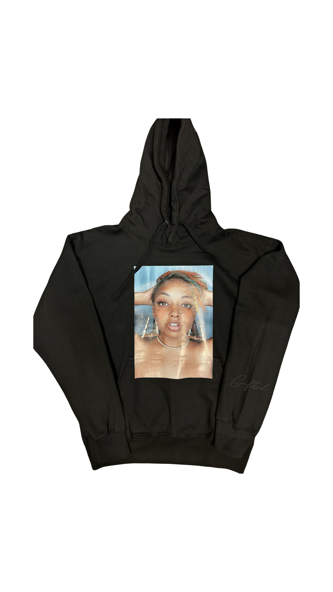 Unique fashion hoodie featuring a striking graphic design for trendy and stylish wearers