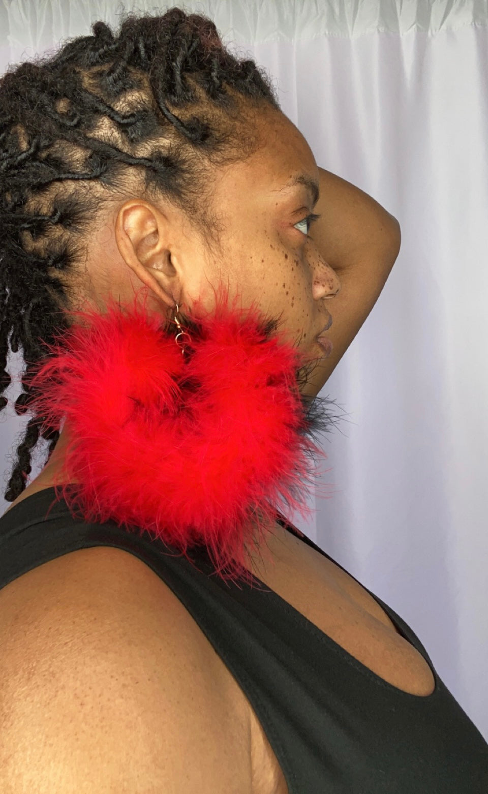 Fur hoop earrings