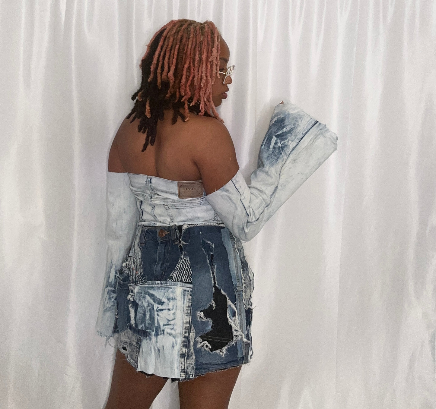 Custom denim skirt